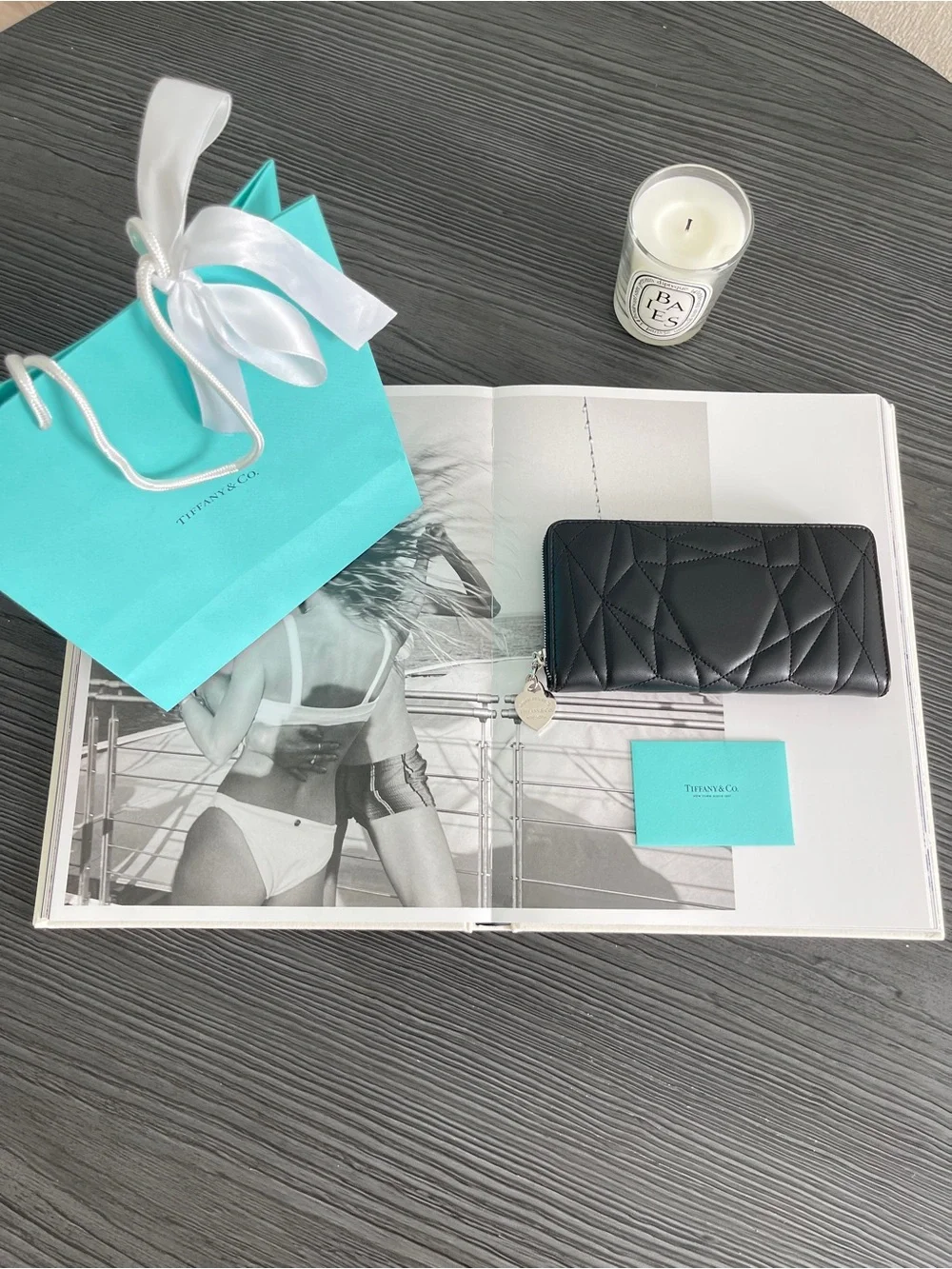 Tiffany & Co. Return to Tiffany Black Padded Lambskin Zip Around Wallet NWT $690